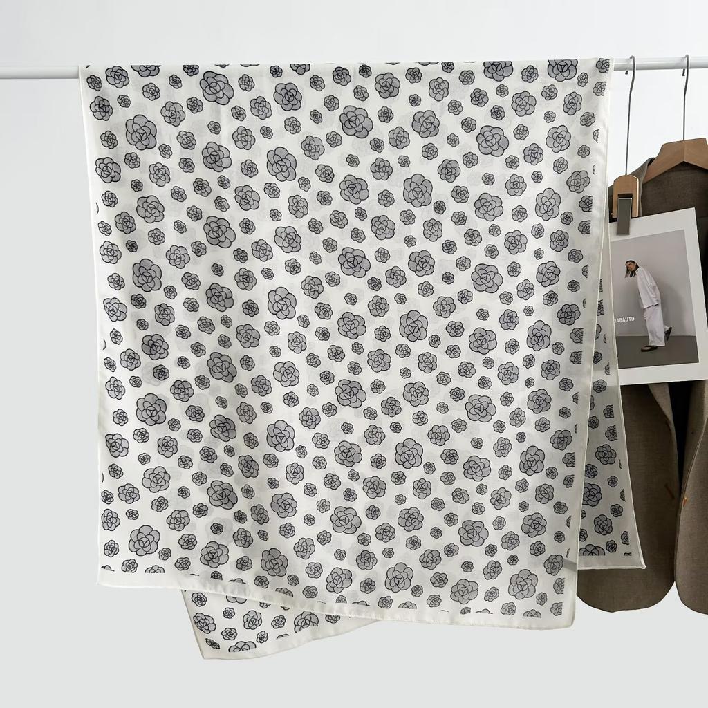 Korean Version Spring and Summer New Cotton and Linen Yarn Thin Silky Shawl Travel Sun Protection Beach Towel Women's Scarf Silk Scarf