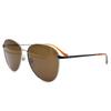 GUCCI Lightweight Metal Vintage Glamour Aviator Holiday Travel Edition Square Frame Sunglasses Men's Brown