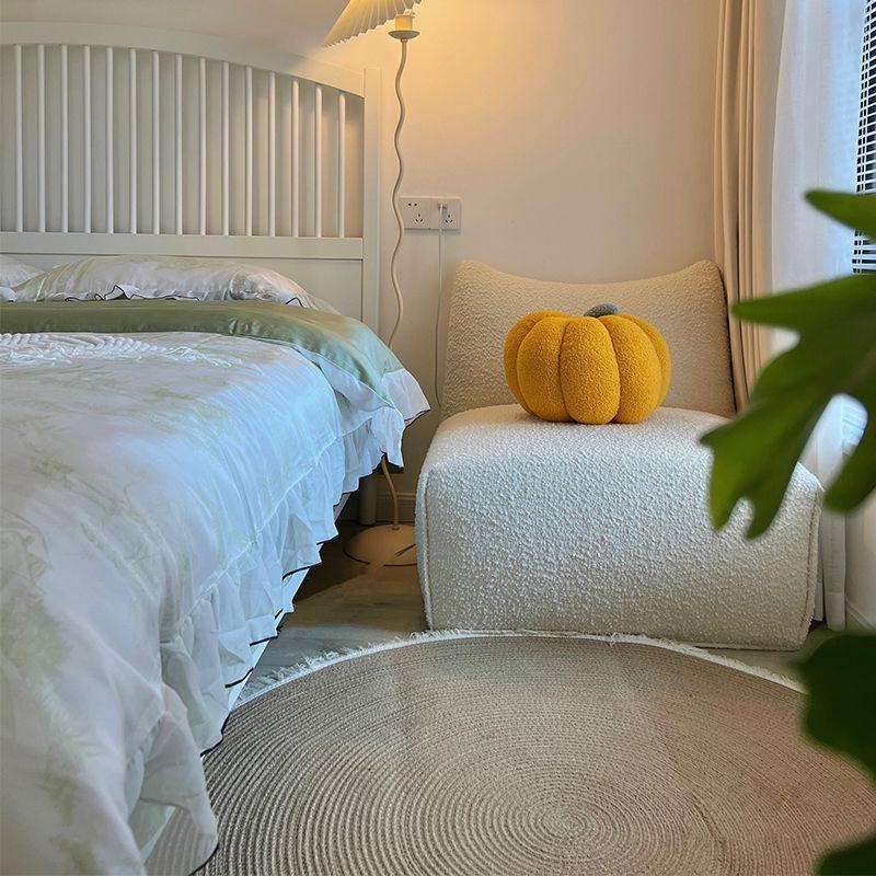 Cotton Thread Circular Carpet Japanese Tassel Harajuku Style Bedside Carpet Nordic Living Room Floor Mat