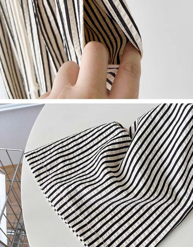 Spring/Summer 2026 Women's Wide-Leg Vertical Stripe Pants - Elastic Drawstring, Loose Fit, Versatile Texture, Slimming Design