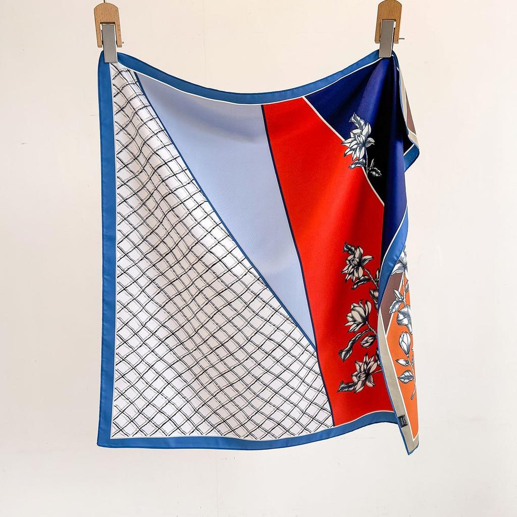 New double-sided silk scarf splicing fashion new versatile neck professional scarf popular recommendation trend
