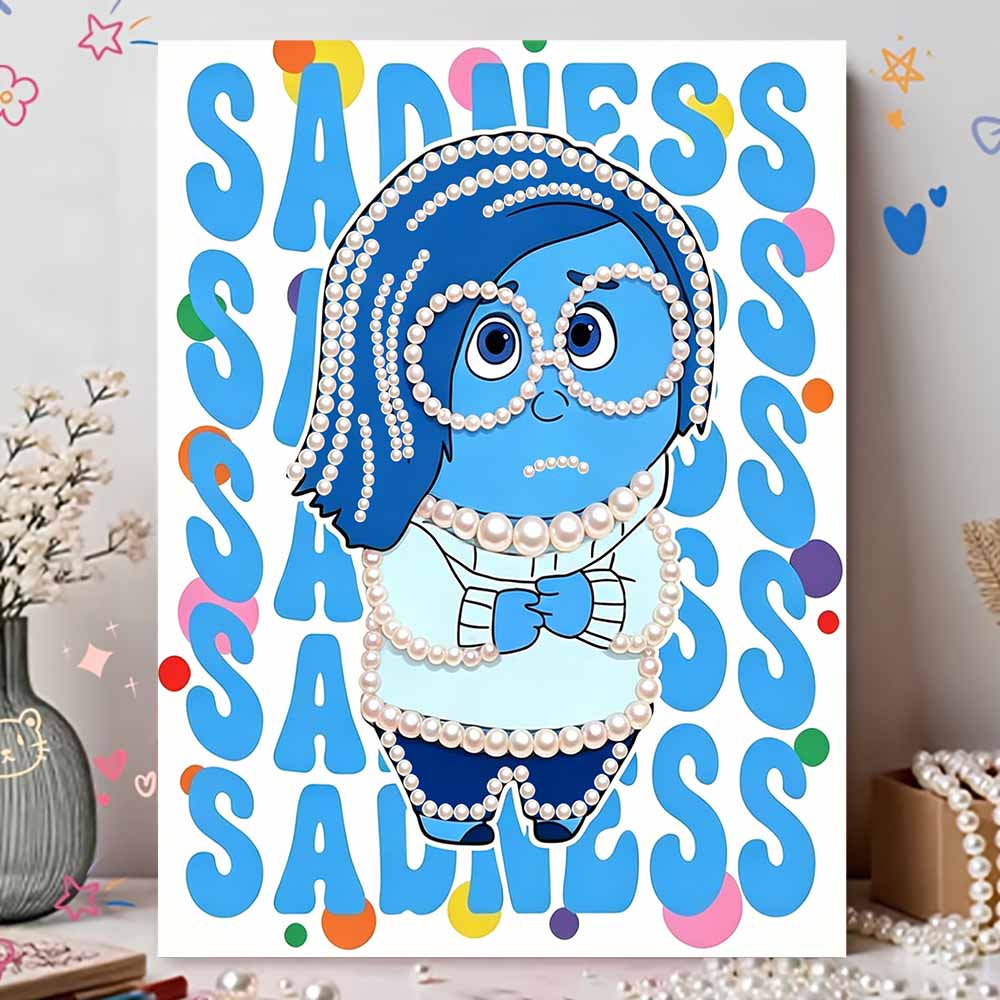 Disney Pearl Painting Inside Out Suitable for Beginners and Adults, DIY Pearl Diamond Art Painting Kit for Home Wall Decor Gifts