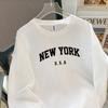 Damen Casual New York City Logo Langarm-T-Shirt