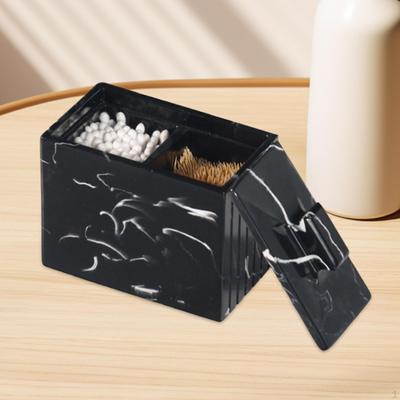 Qtip Holder 2 Compartments Organizer Dustproof Storage Container Cottons Swab Dispenser for
