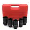 5PCS 1/2-Inch Drive Deep Spindle Axle Nut Impact Socket Set,6 Point SAE, CR-MO, Heavy Duty Impact Socket Set with Portable Case