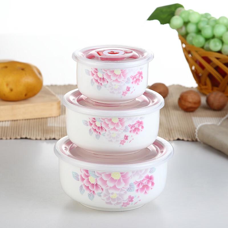 ZISIZ Happy Rabbit Enamel Microwaveable Bento Bowl Set