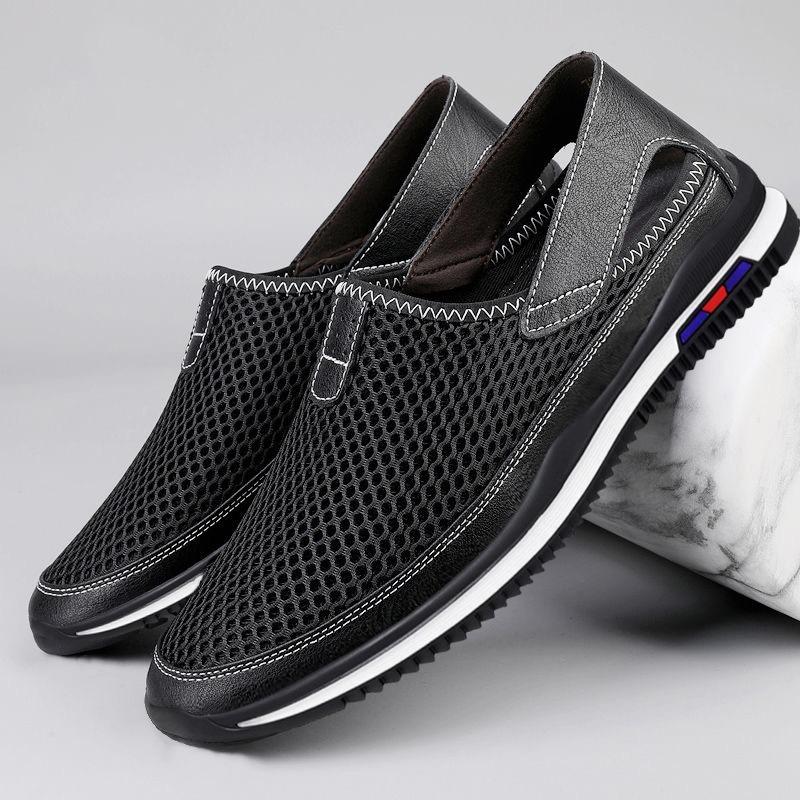 New Men's Shoes Mesh Thin Breathable Casual Shoes Fashionable and Comfortable Versatile Lazy Shoes Sports Casual Board Shoes Men's Shoes