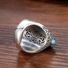 Open Luck Ethnic Style Ring Six-character Mantra Rotatable Finger Ring Nine Turns Dzi Ring  For Men