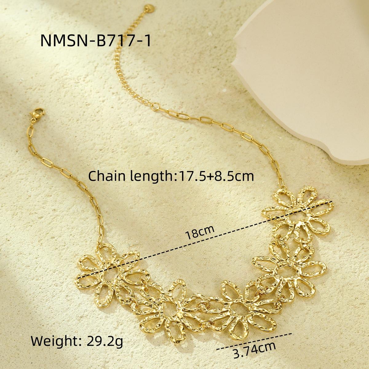 GEMCHIC Women s Vintage Retro Irregular Hollow Ruffled Flower Petal Necklace Light Luxury Versatile Personality Chain