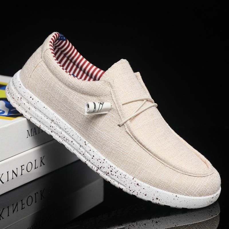 Zapatillas de Hombre Primavera Verano Transpirables Ligeras Zapatos de Lona para Exterior Zapatos de Hombre Mocasines para Caminar