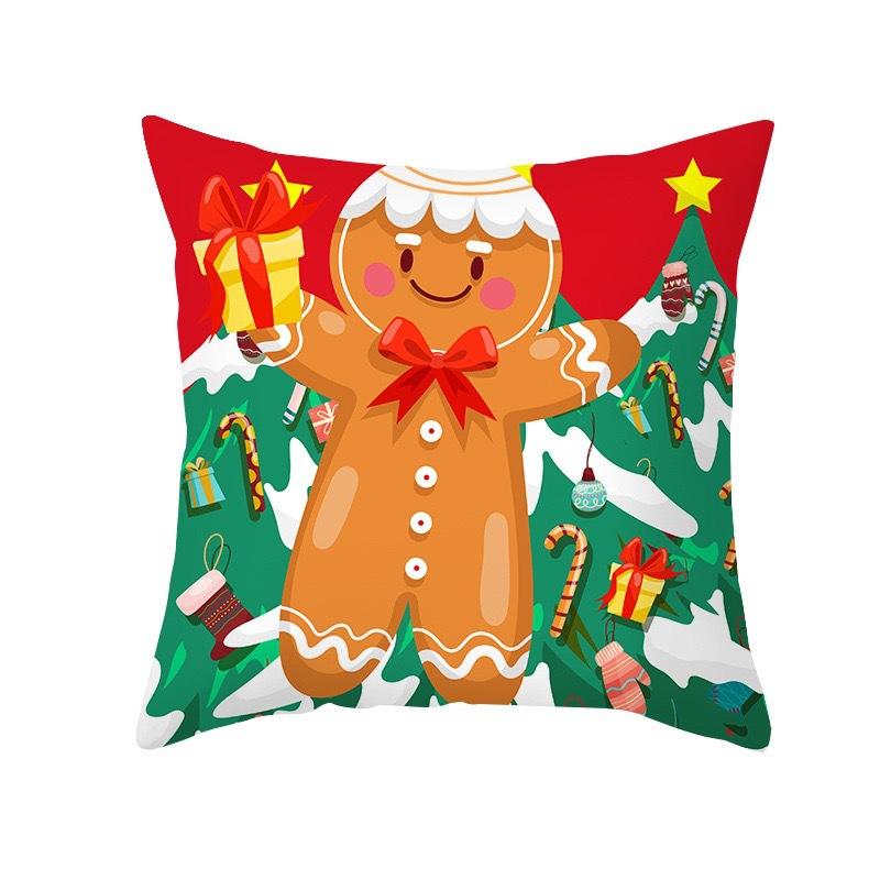Cartoon Christmas Pillowcase Printing Cross-border Pillowcase Living Room Sofa Home Cushion Cover Wholesale