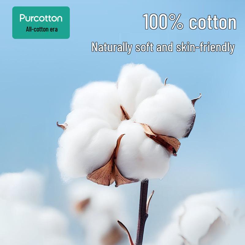 Purcotton Soft Dual-Use Disposable Face Towels, M Size (6 Packs) - Pure Cotton Wipes for Dry & Wet Cleaning and Makeup Removal.