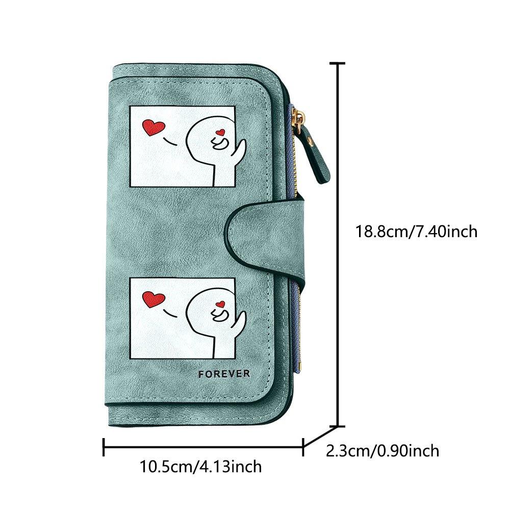 Heart-Shaped Long Zipper Wallet, Large Capacity Card Holder, Unisex Clutch Bag, Fashionable Zipper Coin Purse, Suitable for Daily Use, A Great Gift