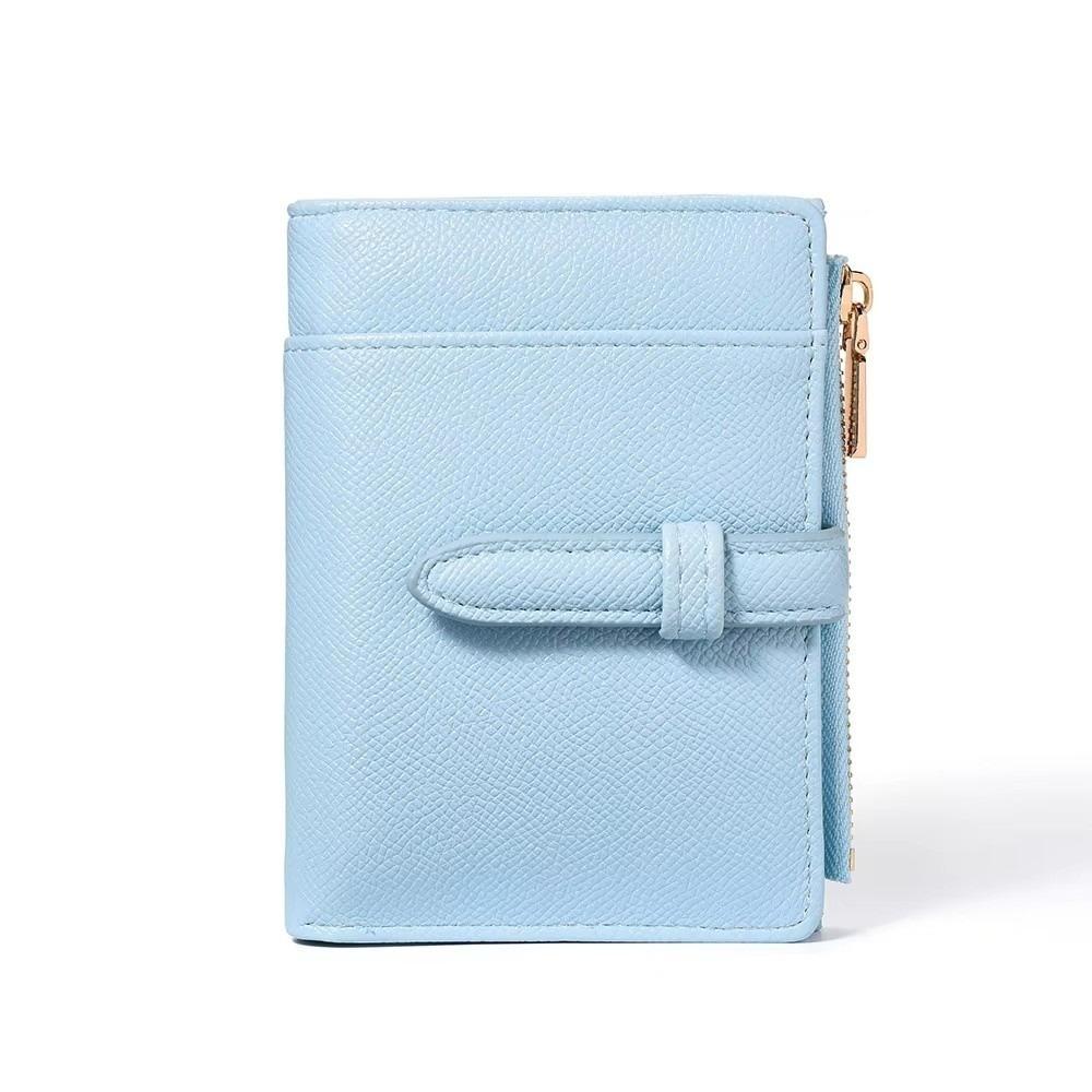 Multi-function Vintage Women's Purse PU Leather Solid Color Leather Purse Folding Design Large Capacity Short Wallet for Women