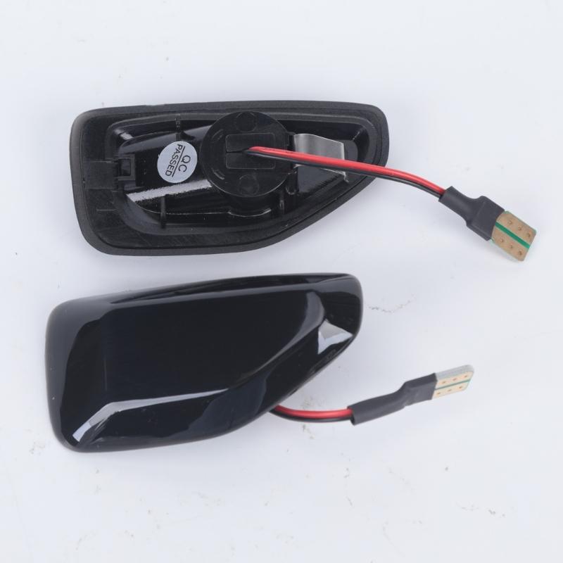 Sequential LED Side Indicator Lamp Set, Side Marker Lights With Lead-Wire Connection, ABS Housing, PC Lens Cover, 2-Piece Replacement Assembly