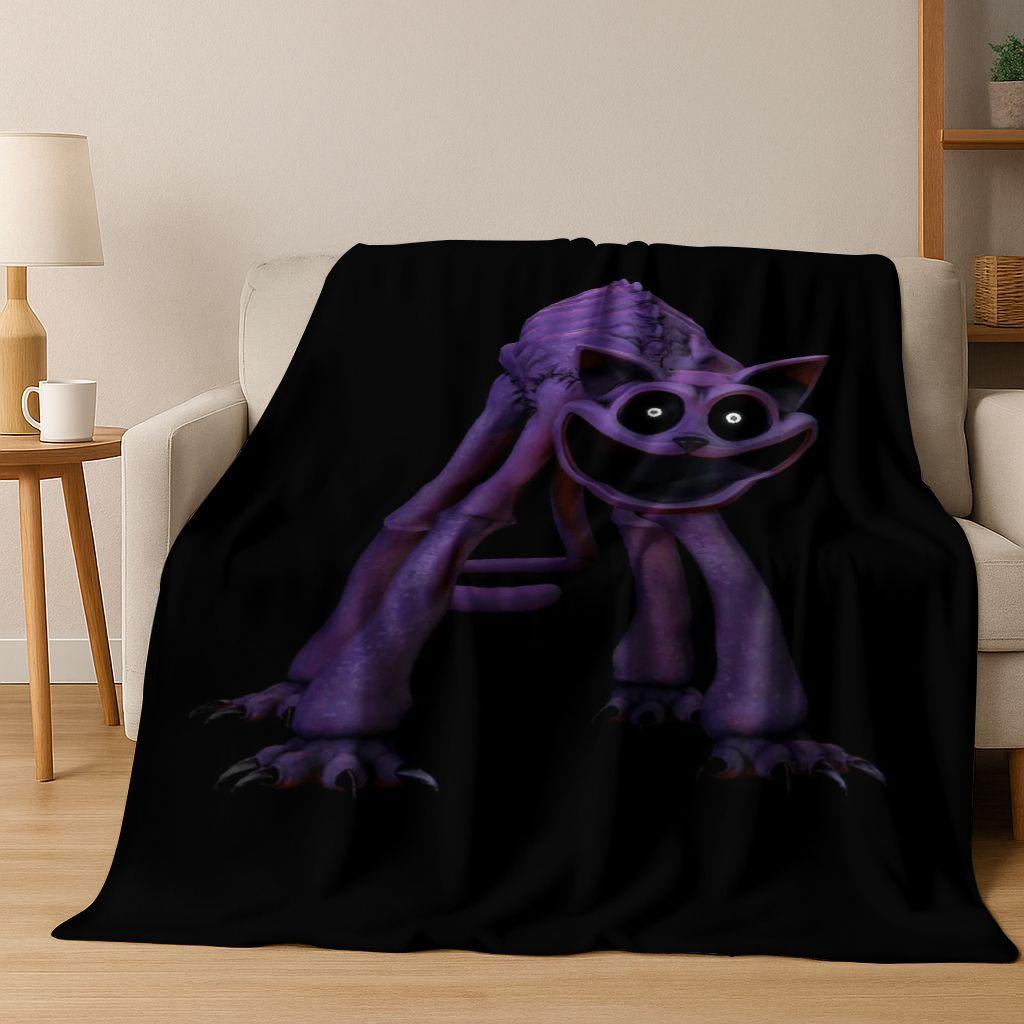 Cartoon S-Smiling C-Critters Craftycorn Catnap Art Flannel Blanket,Cozy Soft Throw Blanket for Home Bedroom Bed Sofa Cover Gift