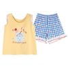 2026 Women's Summer Cotton Pajama Set with Built-in Bra, Cute Cartoon Tank Top & Shorts for Indoors and Outdoors