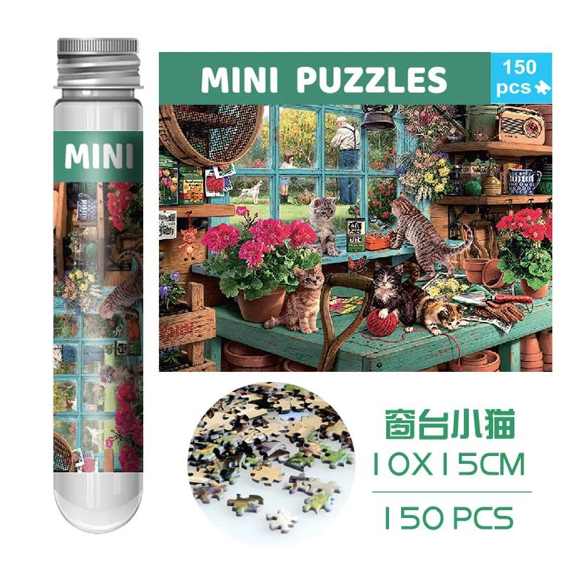 150pc Mini Test Tube Puzzle Pieces Micro Jigsaw Test Tube Tiny Puzzle Challenging Children Creative Puzzle Game Gifts
