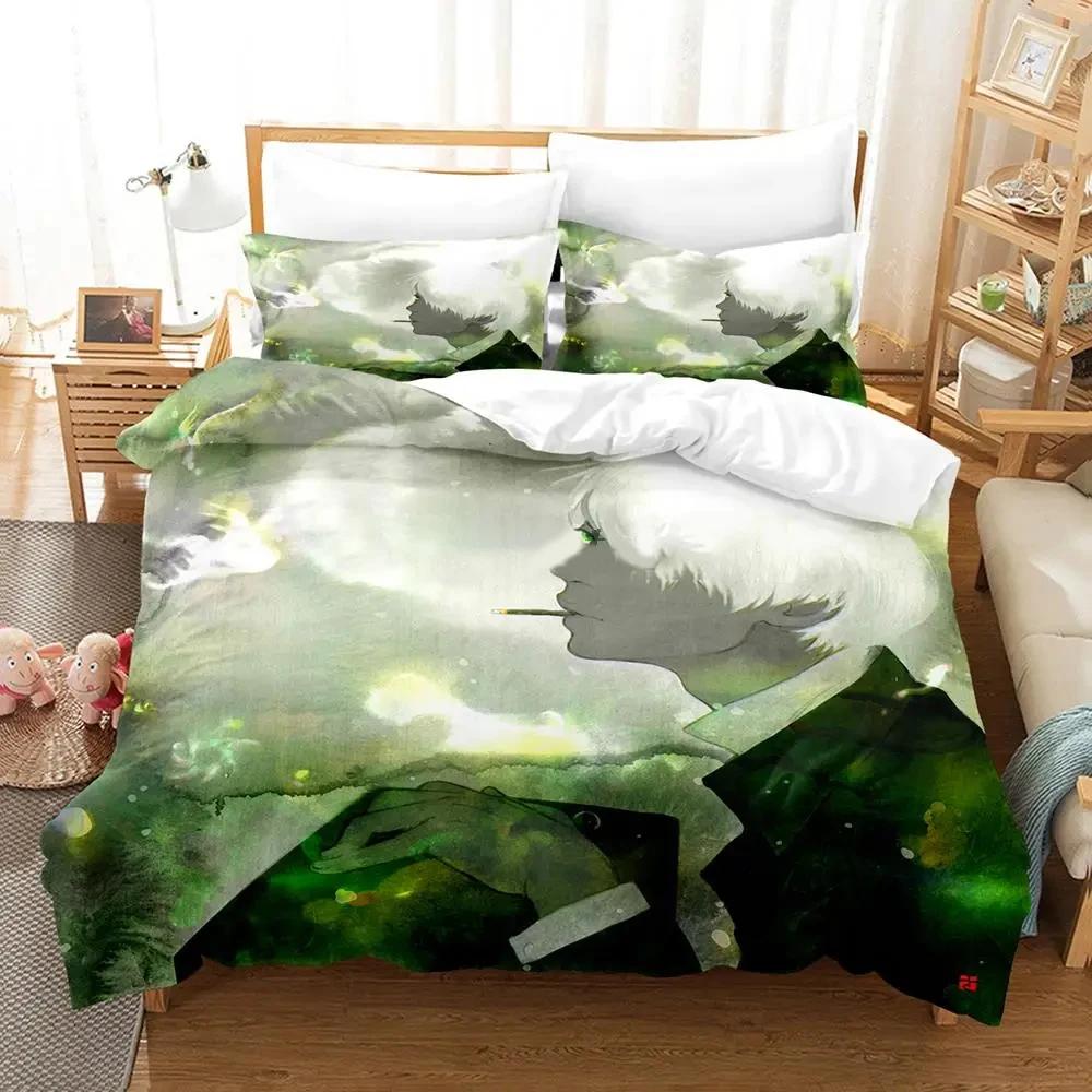 3D Print Anime Mushi Ginko Beding Set Soft Duvet Cover Bed Linen Set Comfortable Quilt Cover Pilowcase Warm Comforter king Quen Sized Dimensions Young