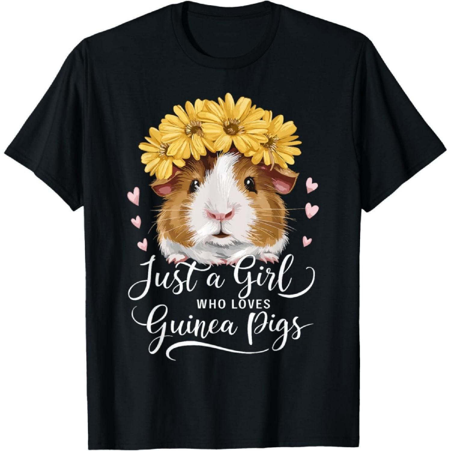 Guinea Pig Lover Funny Just A Girl Who Loves Guinea Pigs T-Shirt S