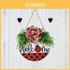 Festive Welcome Ladybug Front Door Hanger Delightful Red Polka Dot Design For Spring