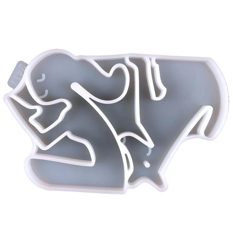 Dog Keychain Mold Silicone Keychain Mold Pendant Clay Mold with Hole for DIY Keychain Home Car Handbag Backpack Decor