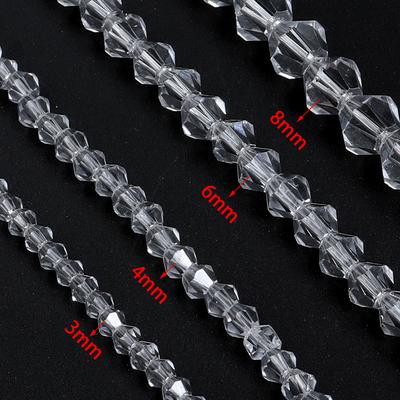 1String 3/4/6/8/10mm Transparent AB Color Crystal Beads Round Square Loose Spacer Glass Beads For DIY Bracelet Necklace Jewelry