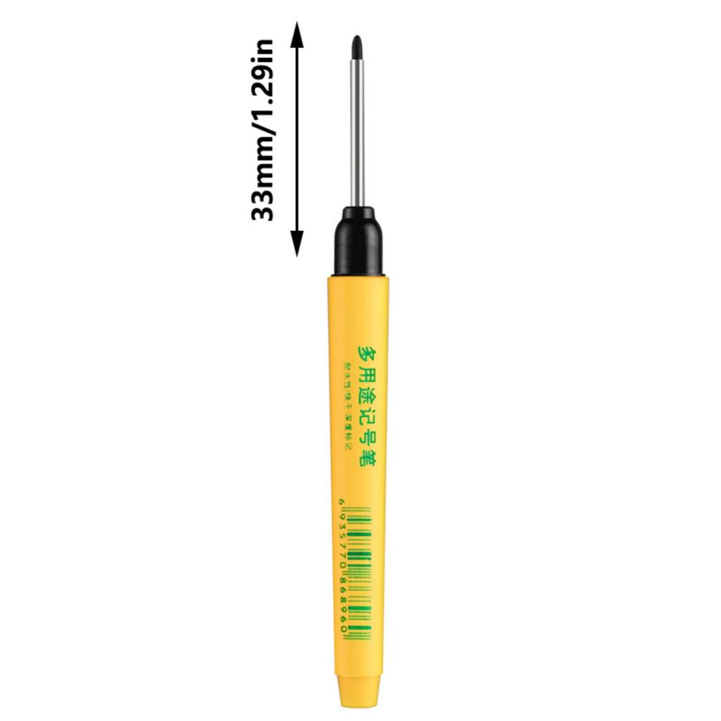 Deep Hole Marker Pen 33mm Deep Reach Marker Oil-Based Carpenter Marker Waterproof Marking Pen for Home Decoration