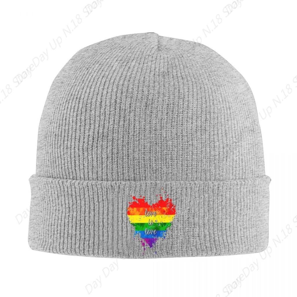 Love Is Love Lgbt Beanie Hats Skullies Beanies Hippie Elastic Men Women Caps Autumn Graphic Vintage Bonnet Hats Birthday Present