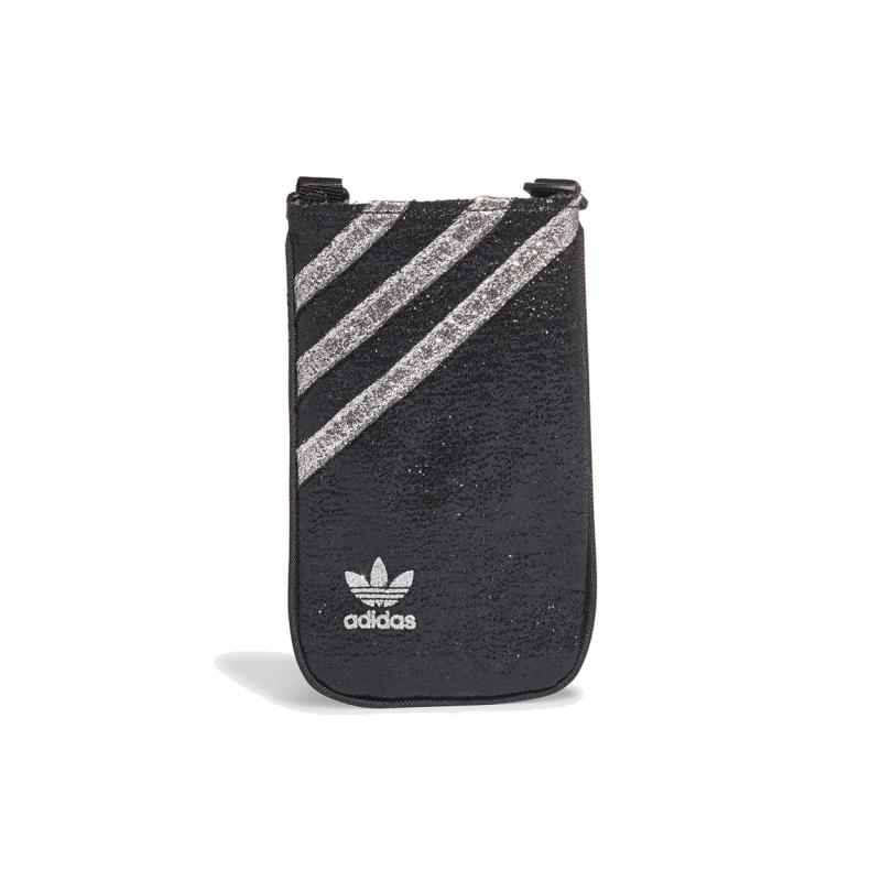 Adidas Originals Polyurethane Shoulder Bag, Crossbody Cell Phone Pouch Mini Unisex Black Adidas GN2142