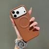 Matte Artificial Leather Magnetic Phone Case for For Iphone 17 16 15 14 Pro Max 13 for  Wireless Charging Back Cover
