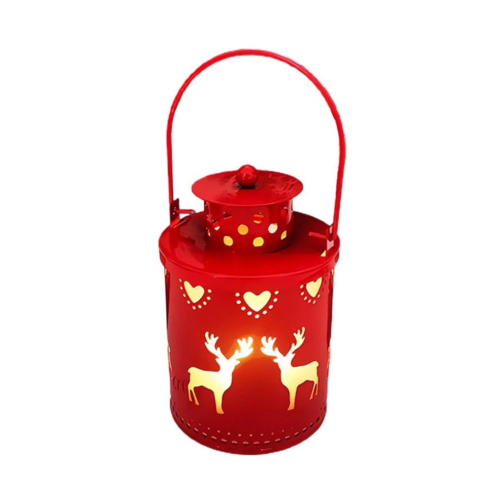 Christmas Tabletop Lanterns Vintage Outdoor Candle Decor with LED Lights Perfect Addition to Your Holiday Decor