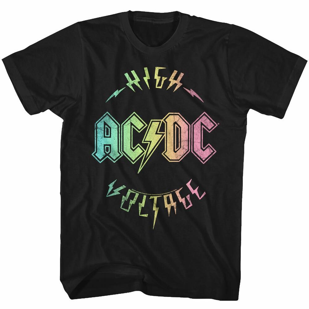 ACDC Multi Colored High Voltage Logo Men s T Shirt Unisex T-Shirt S