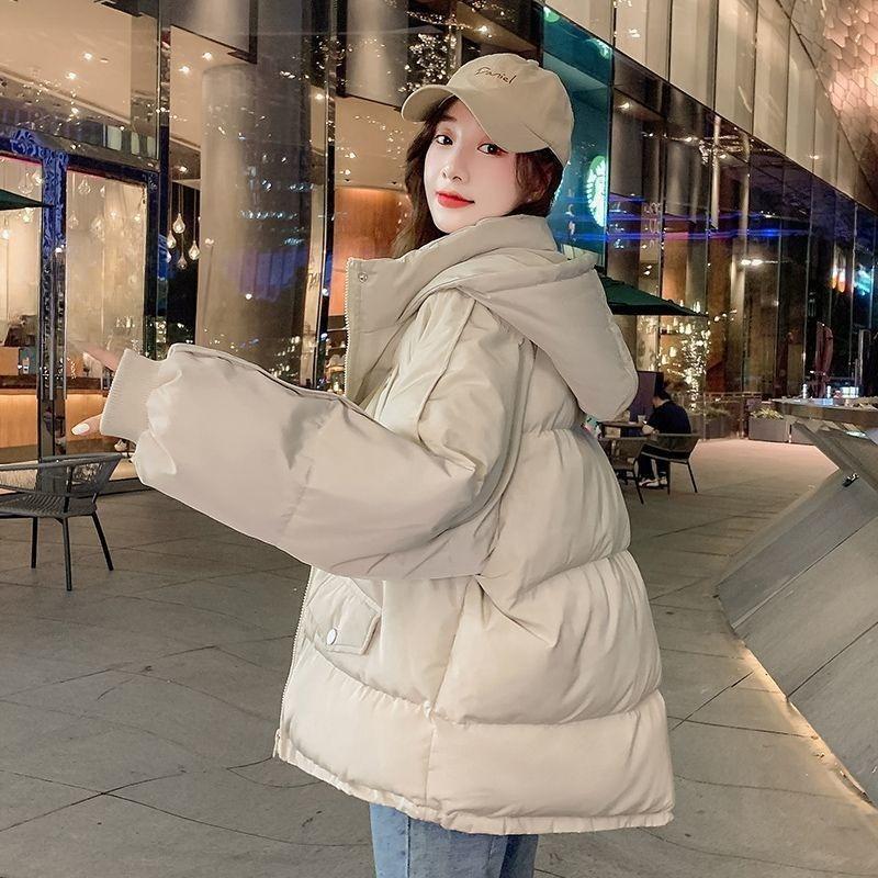 Women’s Korean Style Loose Short Down Cotton Puffer Coat Casual Versatile Warm Winter Autumn Outerwear for Women