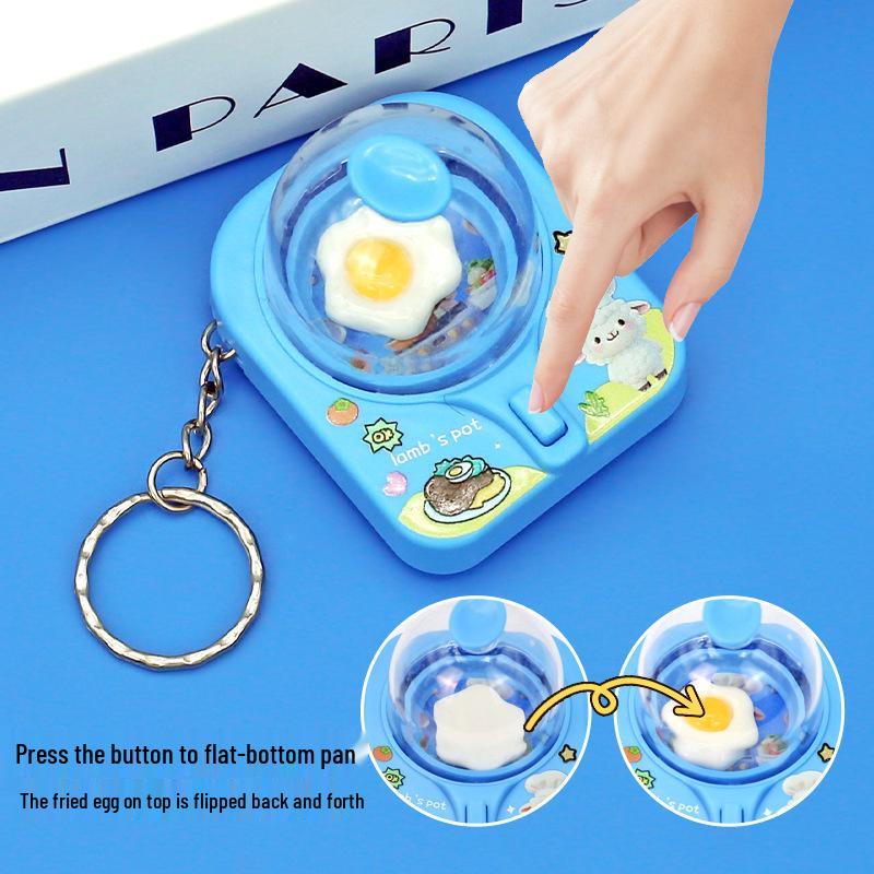 Mini Cartoon Egg Flipper Keychain - Fun Stress Relief Toy & Pendant Accessory for Kids