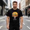 Funny Burger Tee Eat Me  Print Mens Cotton Short Sleeve Casual Streetwear  Harajuku Top