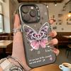 Pink Butterfly with Stars Shockproof Phone Case for Iphone 16 15 14 13 12 11 Pro Max/Mini Anti-Scratch Premium Hard Cover