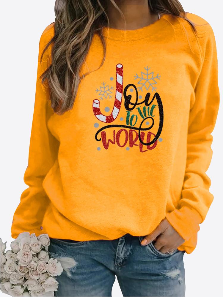Women's Autumn and Winter Plush Clothing Printed Casual Sportswear Long Sleeved Top T-shirt Women's Round Neck Sweater Pullover