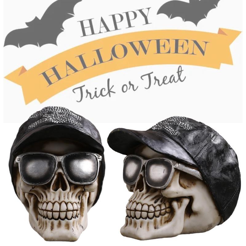 Skull Terrifying Halloween Head Resin Craft Tabletop Decoration Prop Holiday