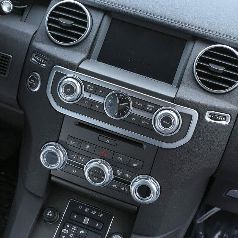 5x Console Volume Radio AC Knobs Switch Button Cover for For Discovery 4 LR4 LR2