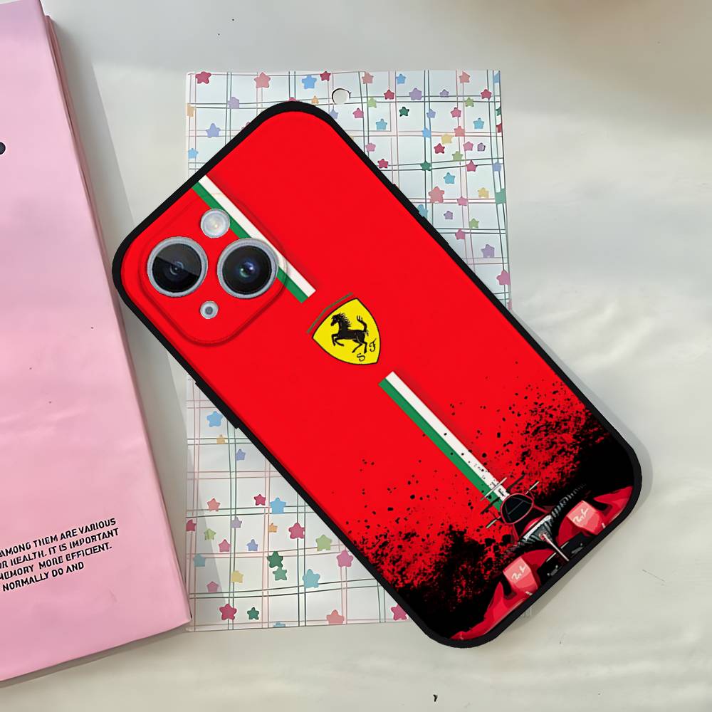 

F-Fer-raris Phone Case For IPhone 1716 15 14 13 Pro Max 11 12 Mini X Xs XR Black Silicone Cover iphone11