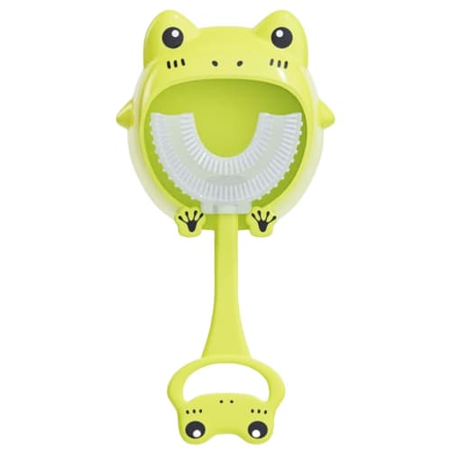 Gerinkoken Children's U-Shaped Toothbrush, Manual Toothbrush for Toddlers, Silicone Baby Teething Toy, Oral Cleaning Tool with 360× Oral Cleaning Desi