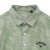 Callaway Short Sleeve Polo Shirt UV Golf C24134117 Men's (Floral Print, Moisture-Wicking, Quick-Drying, Protection) / / 1181_Khaki