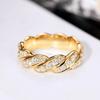European and American Popular Zircon Ring, Twist Popular Cuban Hip-hop Men's Ring, High-end Ring Ring