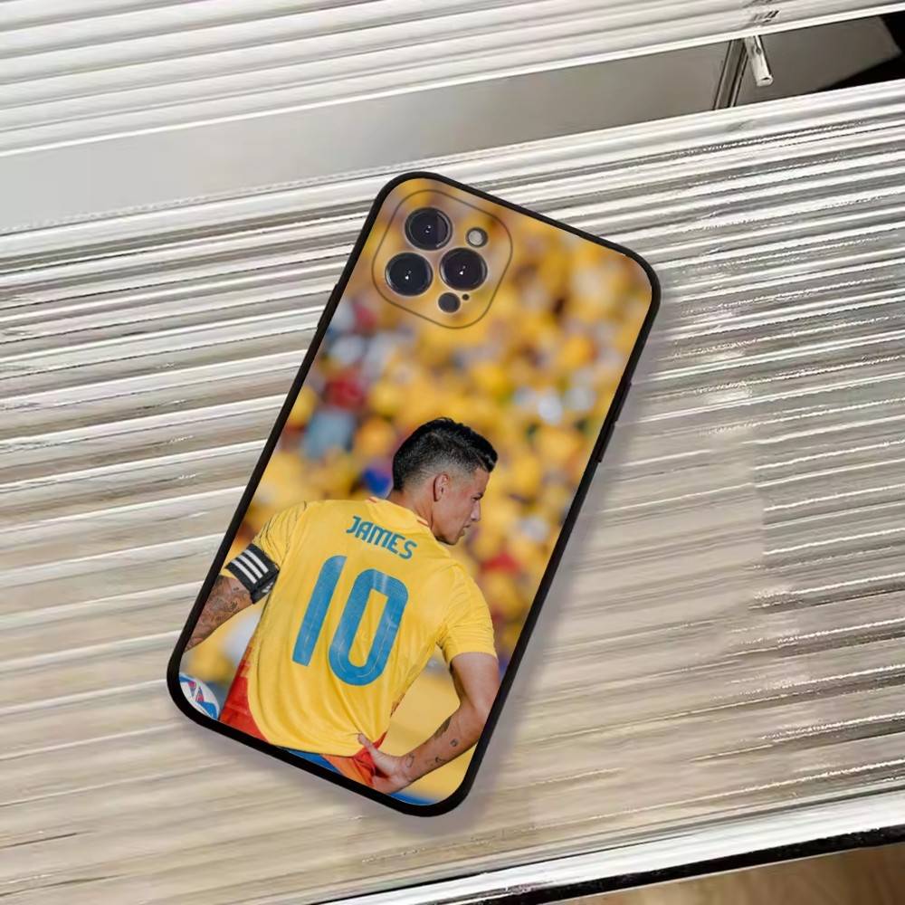 Football J-James Rodriguez Phone Case For iPhone 17,16,15,14,13,12,11 Plus,Pro Max,XS,Soft Silicone Black Cover