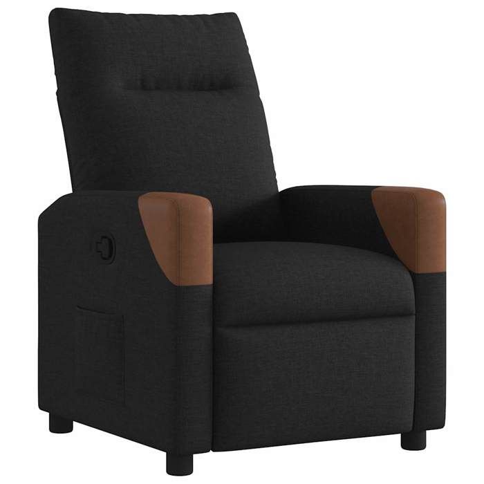 VidaXL Fauteuil inclinable Noir Tissu, fauteuil, fauteuil inclinable TV, poussette, fauteuil inclinable pour personnes 4104811