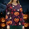 Women's Halloween Print Scrub Long Sleeve Cardigan Button Down for Casual Daily Wear