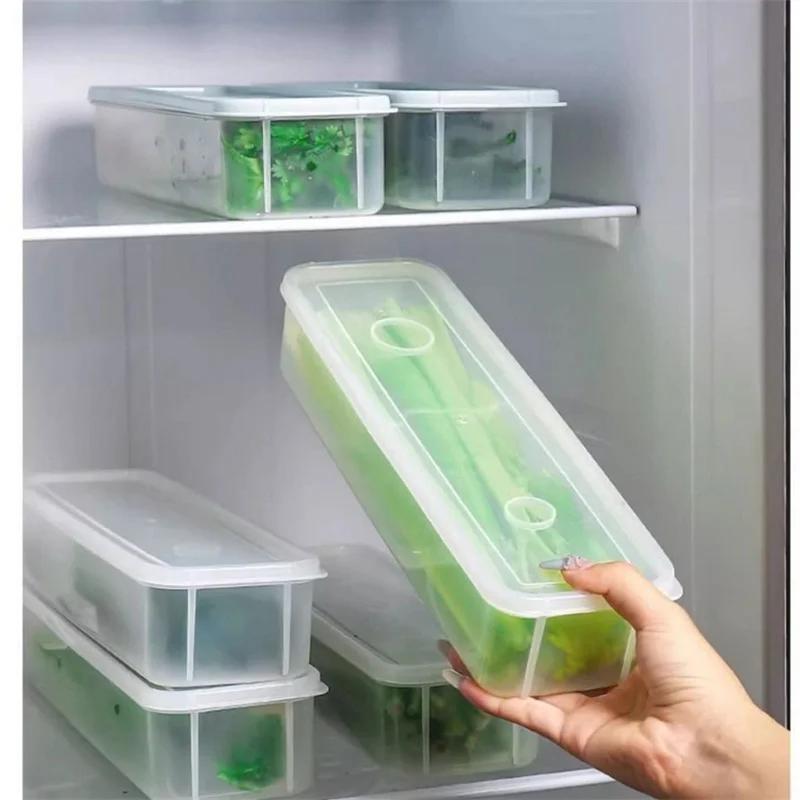 1/2/3pcs Refrigerator Fresh-keeping Storage Box Fresh-keeping Artifact Food Preservation Boxes Transparent Sealed Storage Box