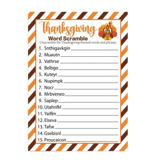 Yousheng 30 Spieler Thanksgiving Spiele für Familienfeier Erwachsene Büro Große Gruppen Wortsuche Scramble Pictionary Spielkarten Set für Feiertagsfeier