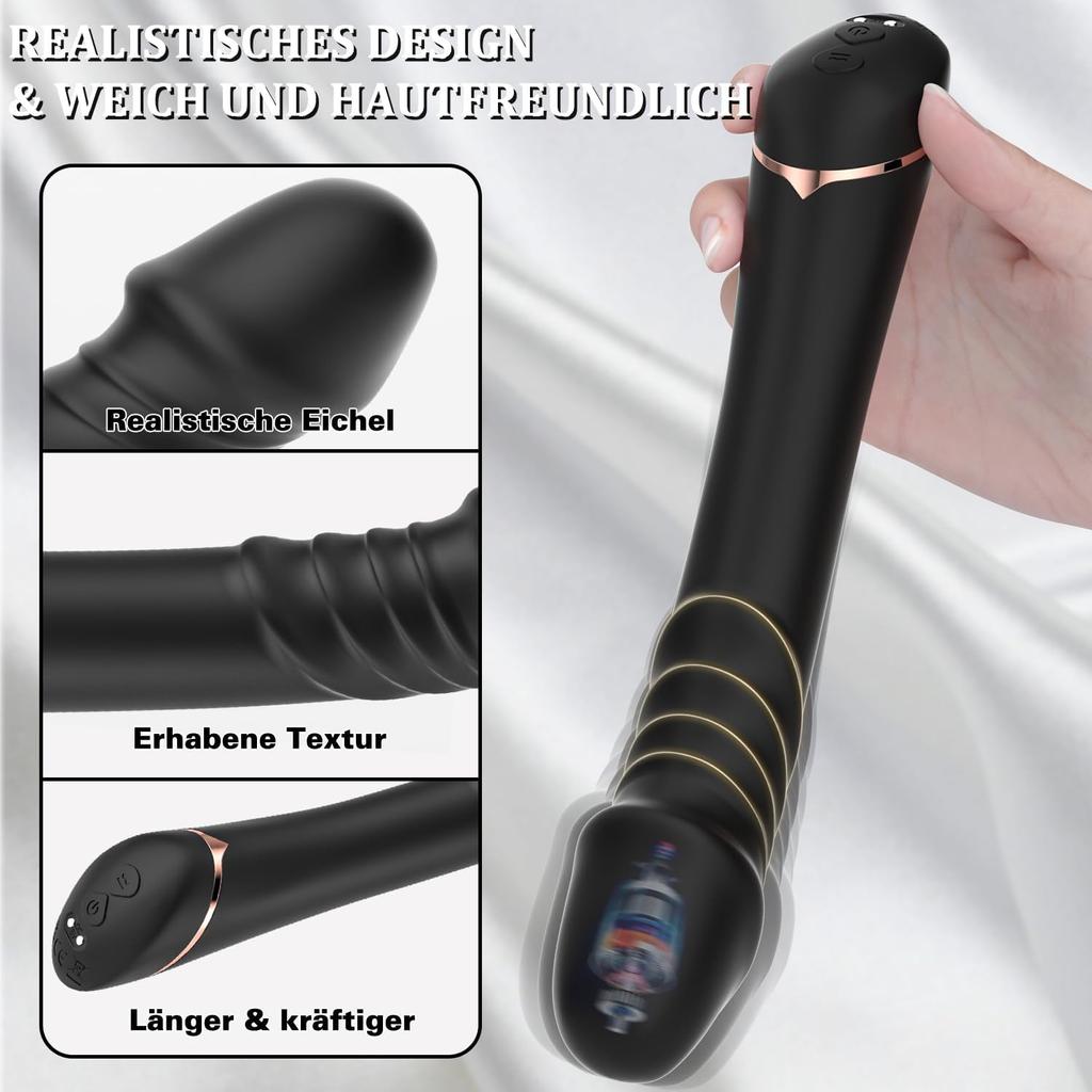 Rechargeable Silicone Dildo Vibrator with 9 Vibrating Patterns G Spot Stimulator Clitoral Massager  Premium Couples Sex Toy Set for Intimate Play